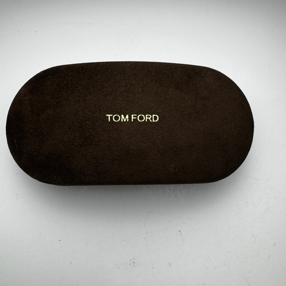 Tom Ford Dark Brown Velvet Sunglasses Case Gold Logo Eyewear Protector Accessory